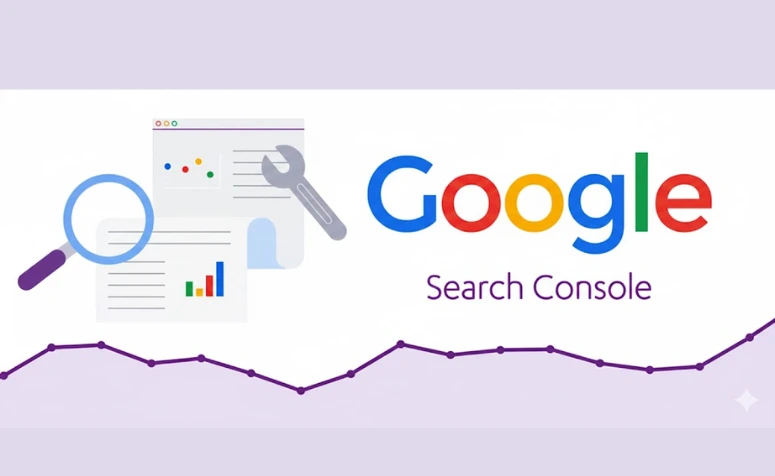 Usuário analisando dados do Google Search Console para a estratégia de SEO