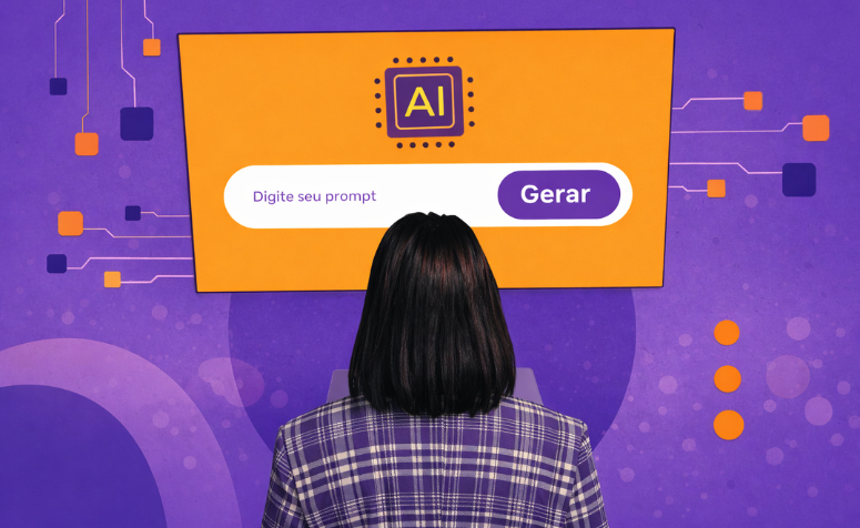 Imagem representativa da interação entre Inteligência Artificial e SEO